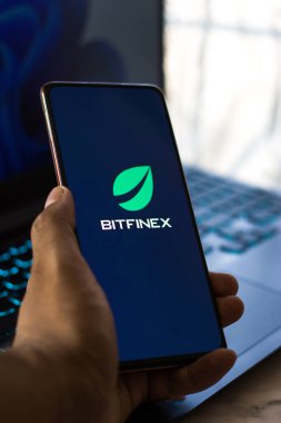 Assam, Hindistan - 10 Mart 2021: Telefon ekranı görüntüsünde Bittrex logosu.