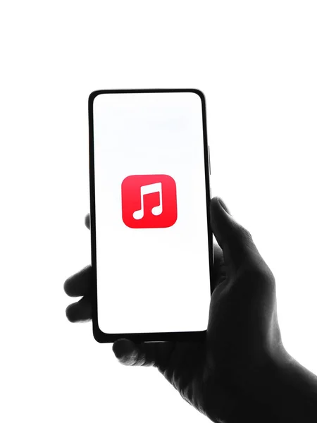 West Bangal India Szeptember 2021 Apple Music Logó Telefon Képernyőjén — Stock Fotó