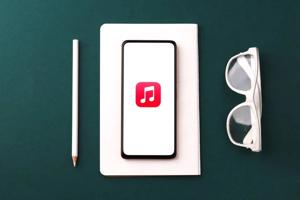 West Bangal Indie Września 2021 Apple Music Logo Ekranie Telefonu — Zdjęcie stockowe