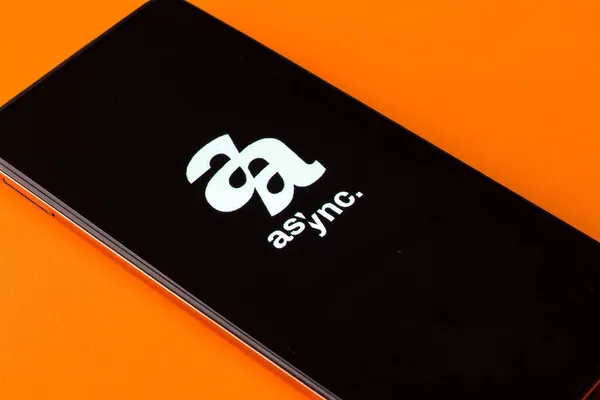 West Bangal Indie Września 2021 Async Art Logo Ekranie Telefonu — Zdjęcie stockowe