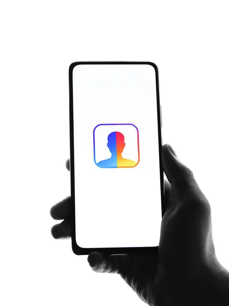 Вест Бангал Индия Сентября 2021 Года Логотип Faceapp Экране Телефона — стоковое фото