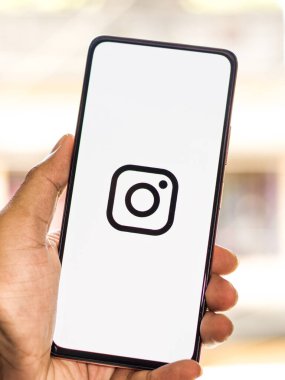 Batı Bangal, Hindistan - 28 Eylül 2021: Telefon ekranında Instagram logosu.