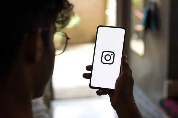 Вест Бангал Индия Сентября 2021 Года Логотип Instagram Экране Телефона — стоковое фото