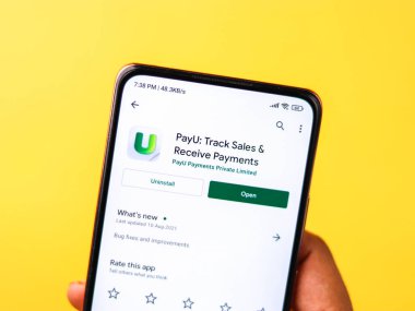 Batı Bangal, Hindistan - 28 Eylül 2021: Telefon ekranında PayU logosu.