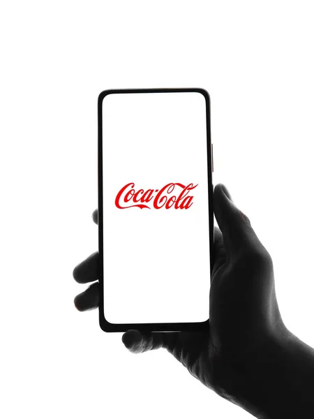 West Bangal Inde Octobre 2021 Coca Cola Logo Phone Screen — Photo