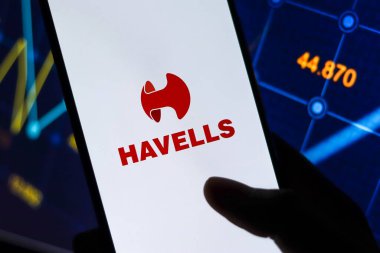 Batı Bangal, Hindistan - 09 Ekim 2021: Telefon ekranı görüntüsünde Havells logosu.
