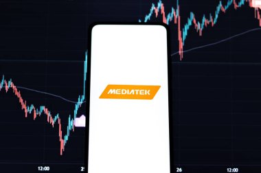 Batı Bangal, Hindistan - 09 Ekim 2021: Telefon ekranı görüntüsünde MediaTek logosu.