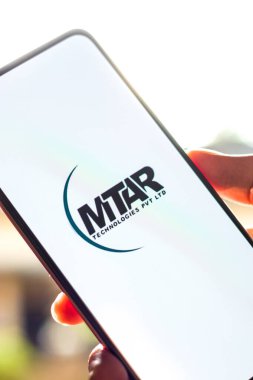 Batı Bangal, Hindistan - 09 Ekim 2021: Telefon ekranında MTAR Teknolojileri logosu.