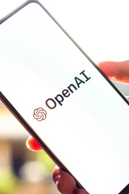 Batı Bangal, Hindistan - 09 Ekim 2021: Telefon ekranında OpenAI logosu.