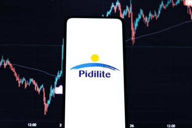 Batı Bangal, Hindistan - 09 Ekim 2021: Pidilite Endüstri telefon ekranı görüntüsünde logo.