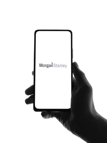 West Bangal India Oktober 2021 Morgan Stanley Logo Telefoon Scherm — Stockfoto
