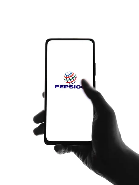 India West Bangal October 2021 Pepsico Logo Phone Screen Stock — 스톡 사진