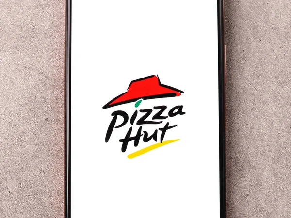 West Bangal India Října 2021 Pizza Hut Logo Fotobance Telefonu — Stock fotografie
