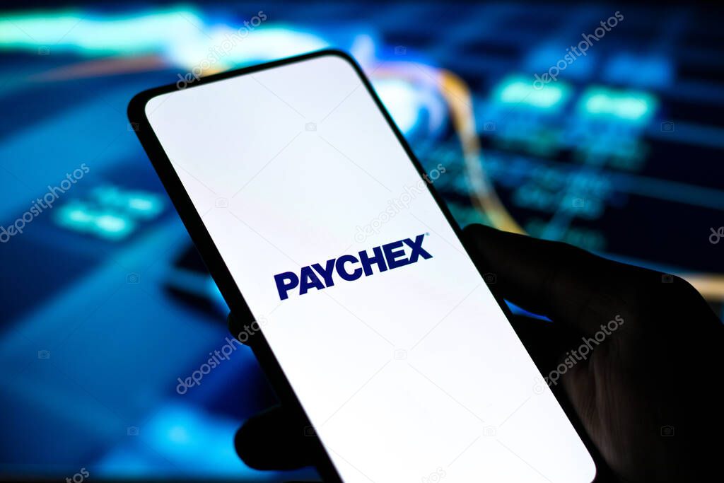 West Bangal, India - October 09, 2021 : Paychex logo on phone screen stock image.