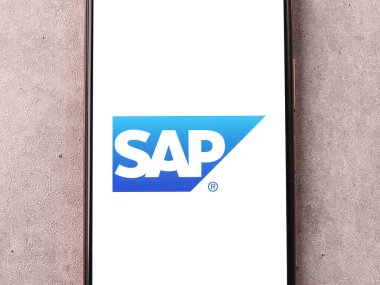 Batı Bangal, Hindistan - 09 Ekim 2021: Telefon ekranında SAP logosu.