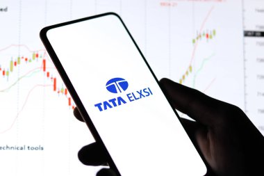 Batı Bangal, Hindistan - 09 Ekim 2021: Telefon ekranında Tata Elxsi logosu.