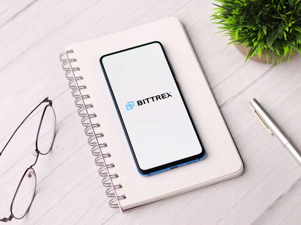 Assam Indien Mars 2021 Bittrex Logotyp Telefonens Bildskärm — Stockfoto