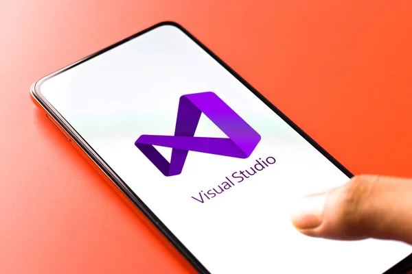 West Bangal India November 2021 Microsoft Visual Studio Logo Telefoon — Stockfoto