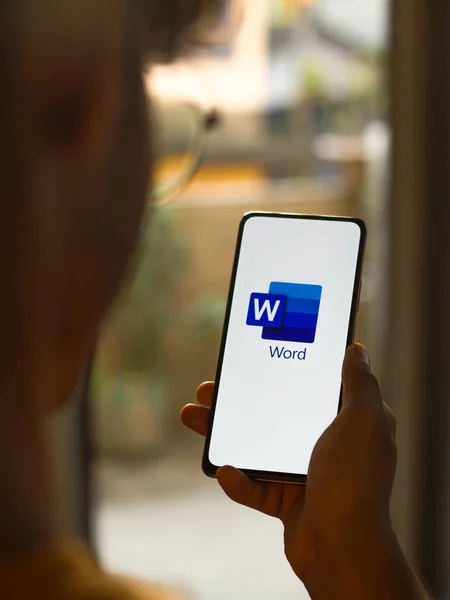 Assam India September 2020 Word Logo Afbeelding Telefoonscherm — Stockfoto