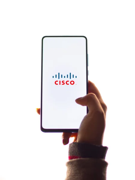 Assam Indien Januar 2020 Cisco Logo Auf Dem Handybildschirm — Stockfoto