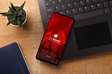 Assam, Hindistan - 31 Ocak 2021: Telefon ekranındaki logo.