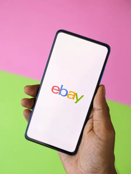 Assam Índia Setembro 2020 Logotipo Ebay Imagem Estoque Tela Telefone — Fotografia de Stock