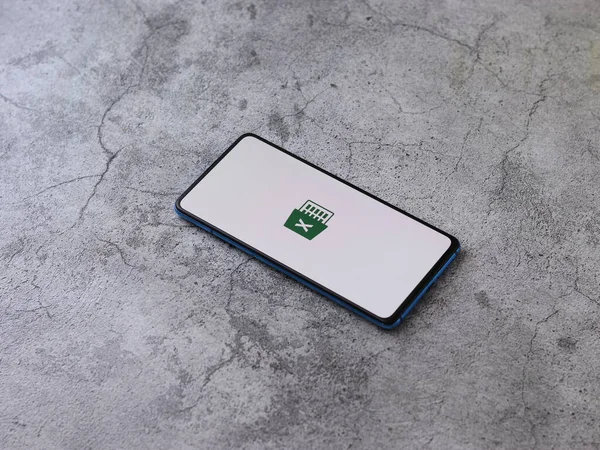 Ассам Индия Сентября 2020 Года Microsoft Excel Logo Phone Screen — стоковое фото