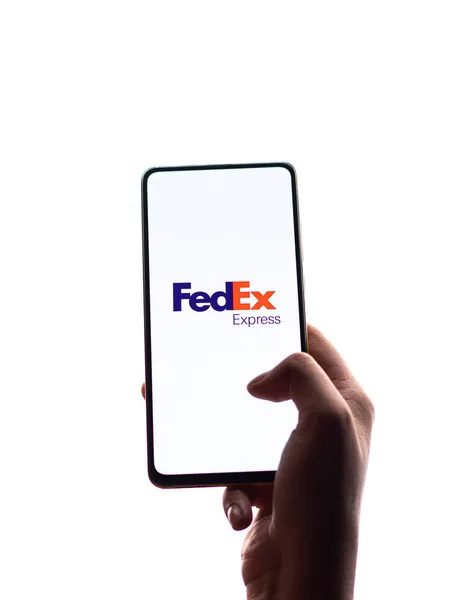 Assam Indien November 2020 Fedex Logo Auf Dem Handybildschirm — Stockfoto