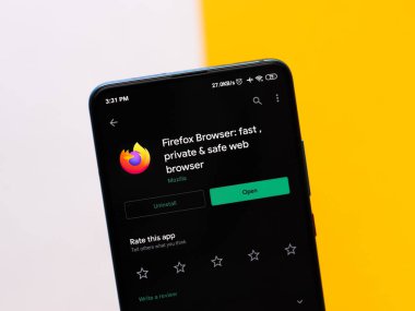 Assam, Hindistan - 25 Haziran 2020: Firefox güvenli bir tarayıcı uygulaması.