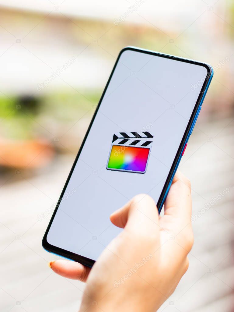 Assam, india - January 15, 2020 : Final Cut Pro logo on phone screen stock image.