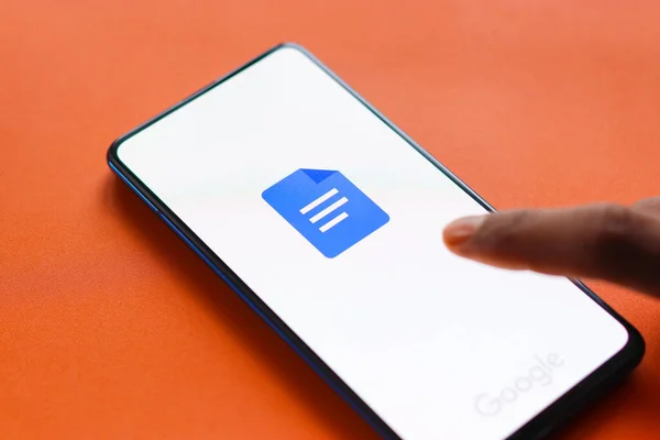Assam India Januari 2021 Google Docs Logo Afbeelding Telefoonscherm — Stockfoto