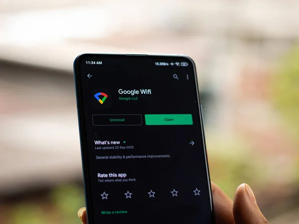 Assam Indien Januar 2021 Google Wifi Logo Auf Dem Handybildschirm — Stockfoto