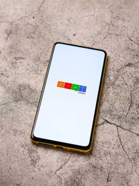 Assam, Hindistan - 29 Ekim 2020: Goqii telefon ekranı görüntüsü logosu.
