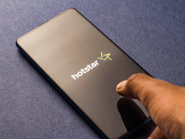 Hotstar mobil uygulama logosu. Stoklar için çekilen bir video yayın servisi. Pazar, 20 Nisan 2020, Assam, Hindistan.