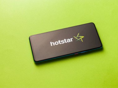Hotstar mobil uygulama logosu. Stoklar için çekilen bir video yayın servisi. Pazar, 20 Nisan 2020, Assam, Hindistan.