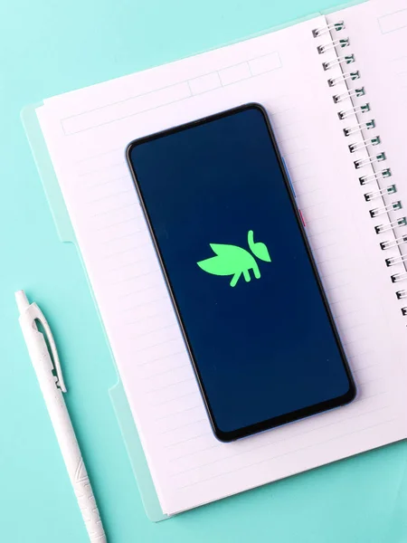 Assam India January 2021 Grasshopper Logo Phone Screen Stock Image — 스톡 사진