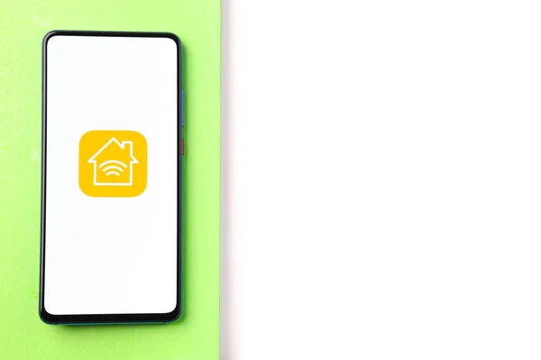 Assam India Maart 2021 Apple Homekit Logo Afbeelding Telefoonscherm — Stockfoto