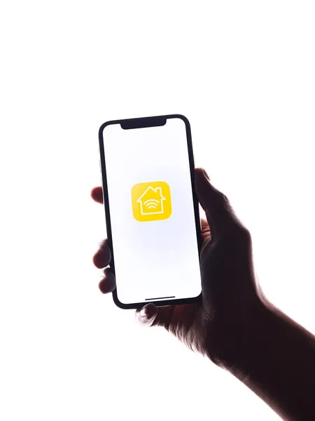 Assam India Maart 2021 Apple Homekit Logo Afbeelding Telefoonscherm — Stockfoto