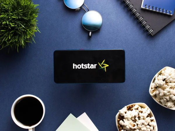 Hotstar mobil uygulama logosu. Stoklar için çekilen bir video yayın servisi. Pazar, 20 Nisan 2020, Assam, Hindistan.
