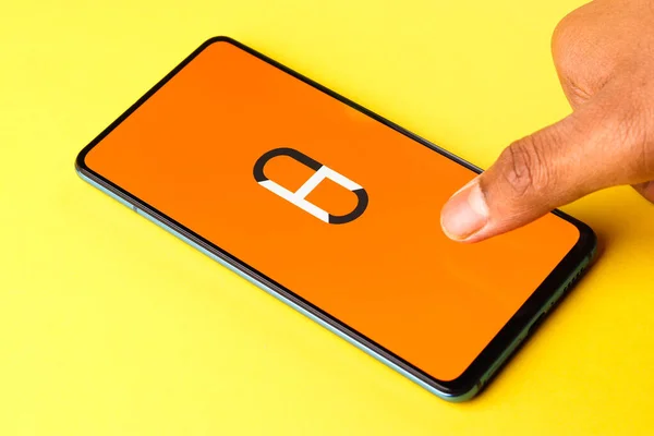 Assam Hindistan Nisan 2021 Telefon Ekranında Hubhopper Logosu — Stok fotoğraf