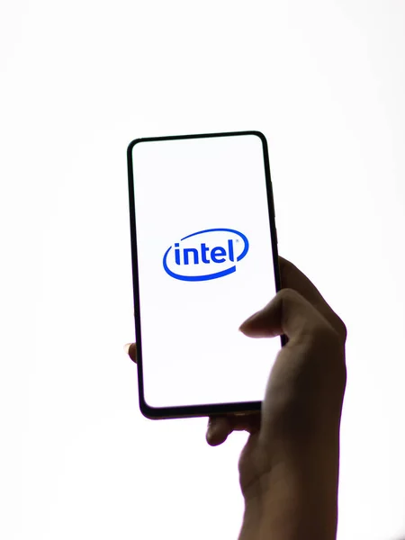Assam Indien Dezember 2020 Intel Logo Auf Dem Handybildschirm — Stockfoto