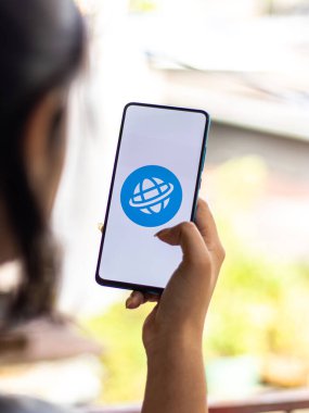 Assam, Hindistan - 28 Temmuz 2020: Jiobrowser hızlı ve güvenli bir Hint web tarayıcısı.