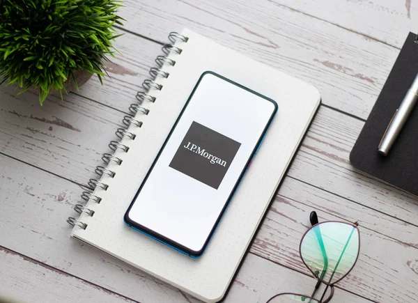 Assam, Hindistan - 22 Temmuz 2020: JPMorgan bir Amerikan çokuluslu yatırım bankası.