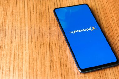 Assam, Hindistan - 10 Nisan 2021: Telefon ekranında MyFitnessPal logosu.