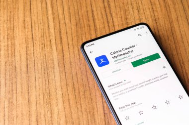 Assam, Hindistan - 10 Nisan 2021: Telefon ekranında MyFitnessPal logosu.