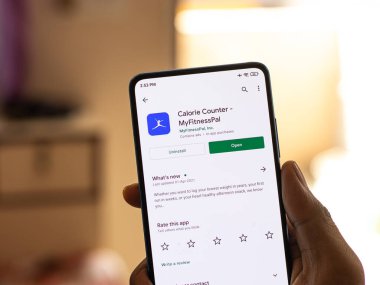 Assam, Hindistan - 10 Nisan 2021: Telefon ekranında MyFitnessPal logosu.
