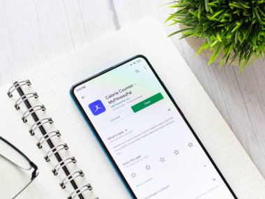 Assam, Hindistan - 10 Nisan 2021: Telefon ekranında MyFitnessPal logosu.