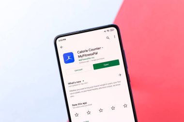Assam, Hindistan - 10 Nisan 2021: Telefon ekranında MyFitnessPal logosu.