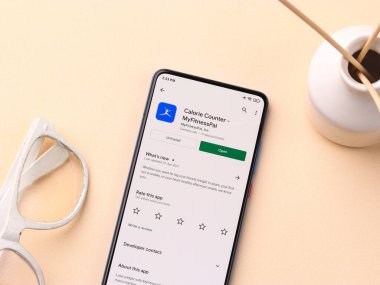 Assam, Hindistan - 10 Nisan 2021: Telefon ekranında MyFitnessPal logosu.