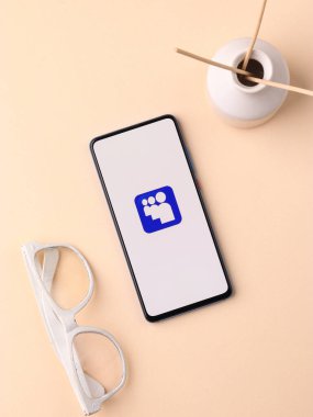 Assam, Hindistan - 10 Nisan 2021: Telefon ekranında Myspace logosu.